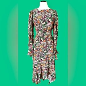 Ladies gorgeous top shop floral dress. Black with bright colored flowers.